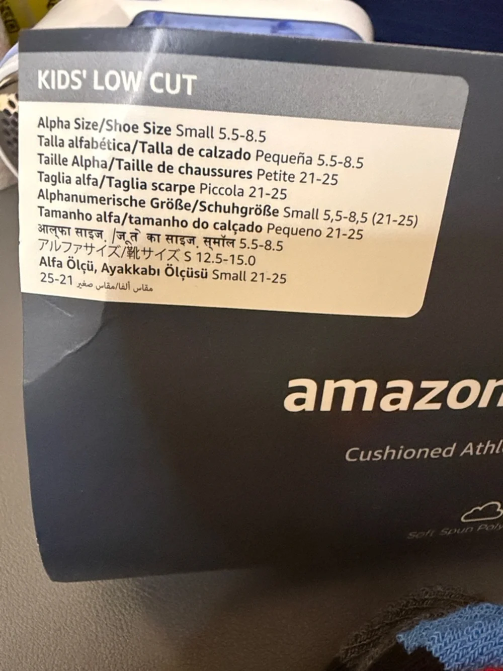 Amazon Essentials Kids’ low cut cushioned Athletic socks (6) NWT #60